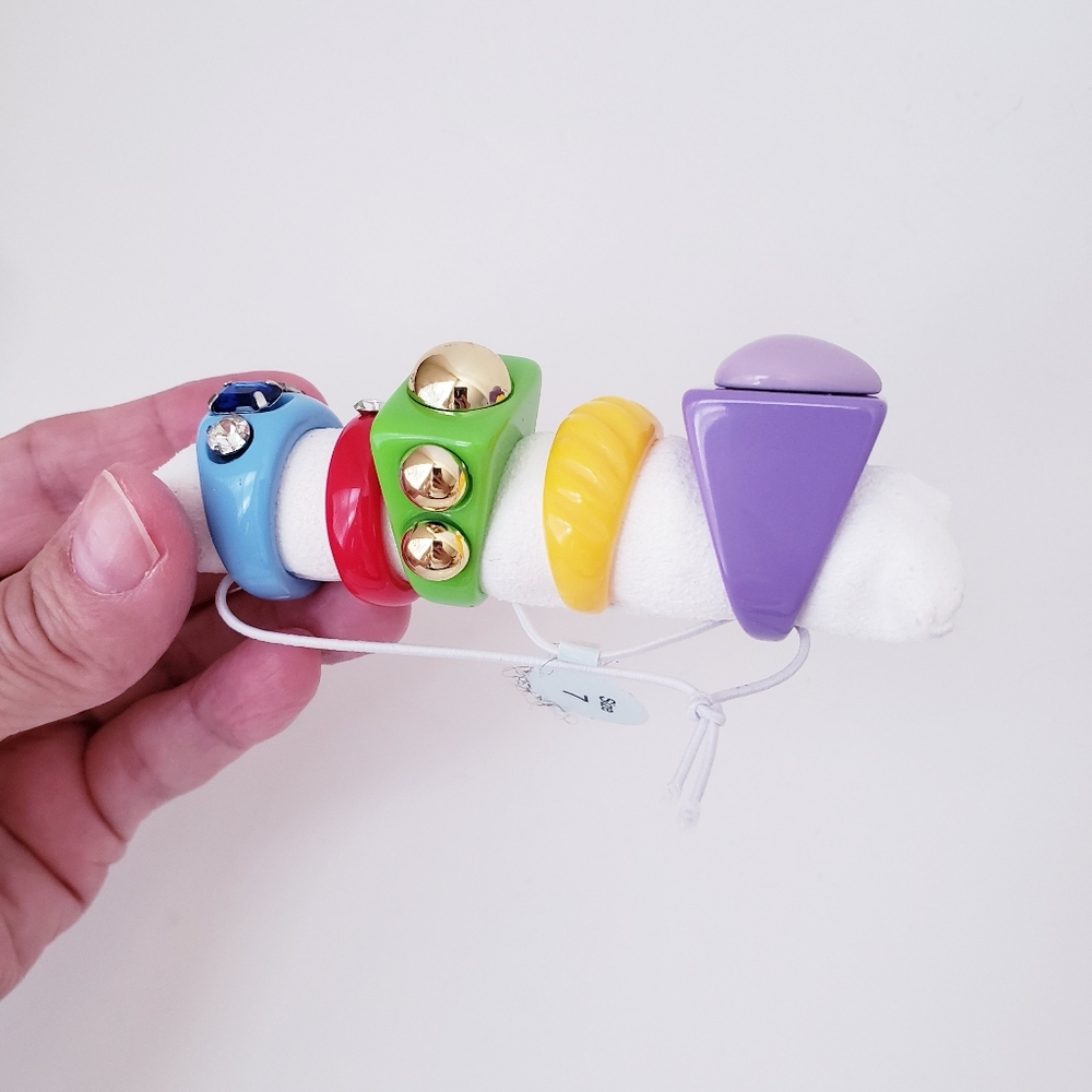 Five Fun Bright Colorful Rings - Picture 6 of 12